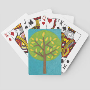 Green Tree with Yellow Leaves by Chariklia Zarris Playing Cards