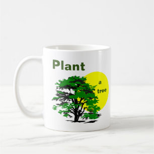 Green Tree & Yellow Sun, Plant a Tree Coffee Mug