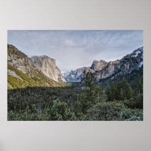 GREEN TREES NEAR MOUNTAIN UNDER CLOUDY SKY DURING POSTER