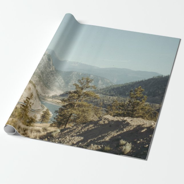 GREEN TREES ON MOUNTAIN DURING DAYTIME WRAPPING PAPER (Unrolled)