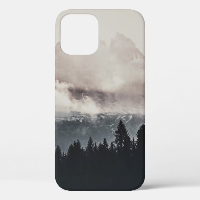 GREEN TREES ON MOUNTAIN UNDER WHITE CLOUDS Case-Mate iPhone CASE (Back)