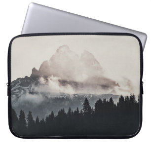 GREEN TREES ON MOUNTAIN UNDER WHITE CLOUDS LAPTOP SLEEVE