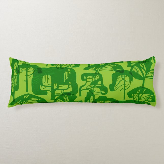 Green trees pattern body cushion (Front)