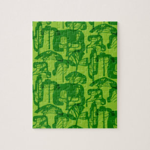 Green trees pattern jigsaw puzzle