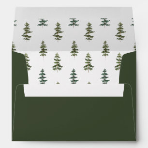 Green Trees Wedding Envelope