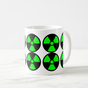 Green Trefoil Symbol on Black Background - Coffee Mug