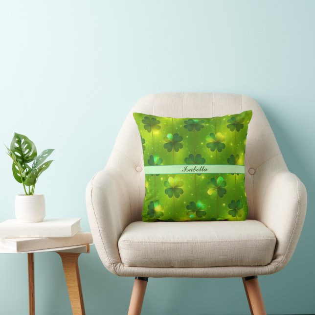 Green Trendy St Patrick's Day Clover Collection Cushion (Chair)