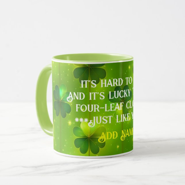Green Trendy St Patrick's Day Clover Collection Mug (Front Left)