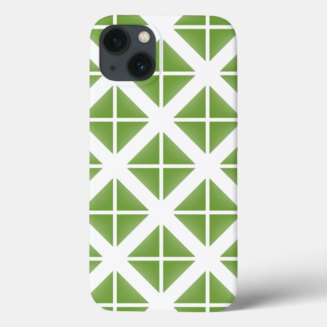 Green Trendy Triangle Pattern Case-Mate iPhone Case (Back)