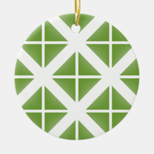 Green Trendy Triangle Pattern Ceramic Ornament