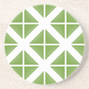 Green Trendy Triangle Pattern Coaster