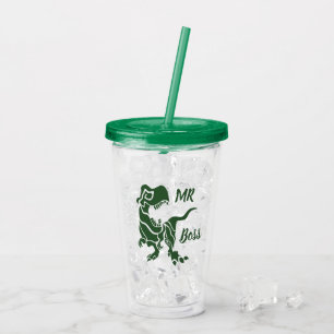 Green Trex the Boss Dino Acrylic Tumbler