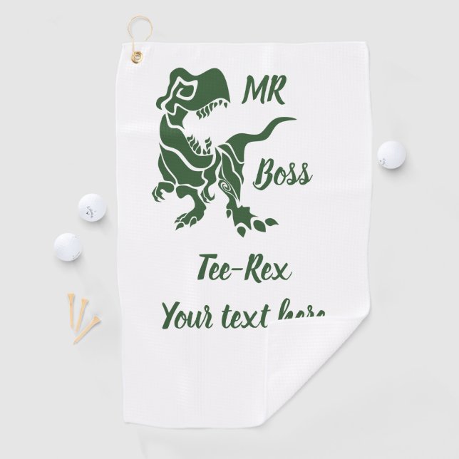 Green Trex the Boss Dino Golf Towel (InSitu)