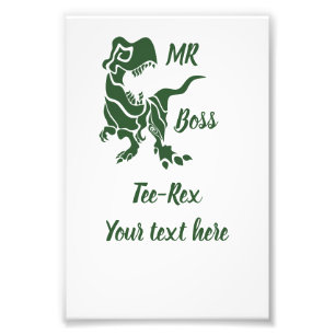 Green Trex the Boss Dino Photo Print