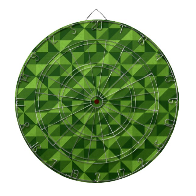 Green Triangle Artistic Abstract Pattern Dartboard (Front)