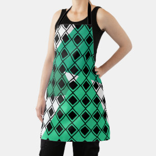 Green Triangle Harlequin  Apron