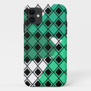 Green Triangle Harlequin iPhone 11 Case