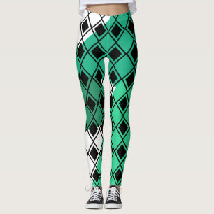 Green Triangle Harlequin Leggings