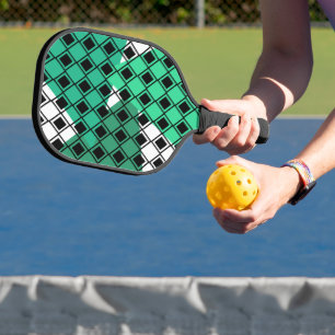 Green Triangle Harlequin  Pickleball Paddle