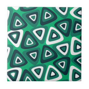 Green Triangle Pattern Ceramic Tile
