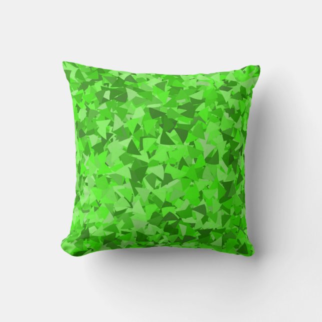 Green Triangle Pattern Cushion (Front)