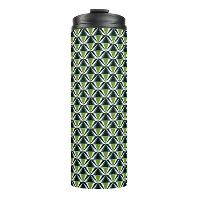 Green triangle pattern thermal tumbler (Front)