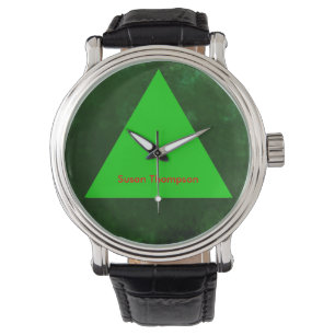 green triangle personalised name watch