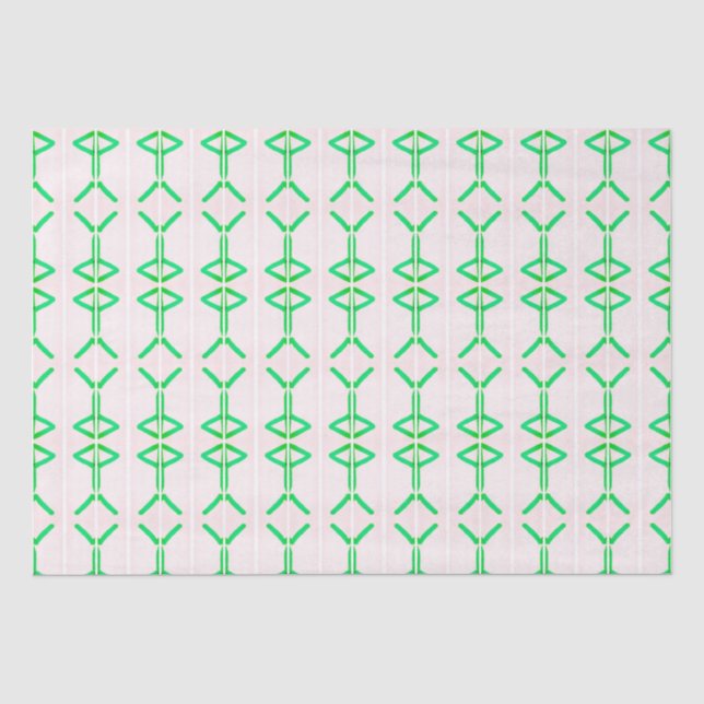 green triangles and diamonds  tissue paper (Front)
