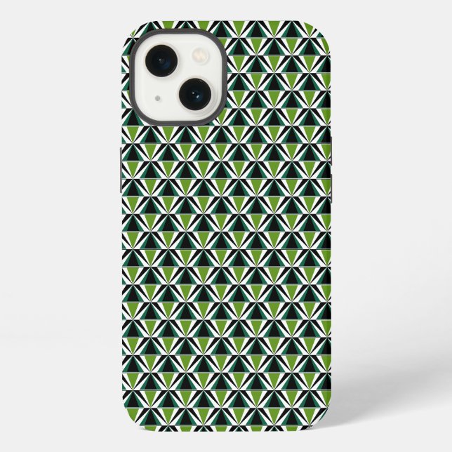 Green Triangles iPhone Case (Back)