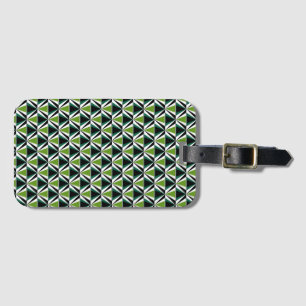 Green Triangles Luggage Tag