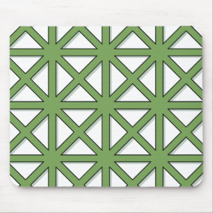 Green Triangles Pattern Mouse Pad