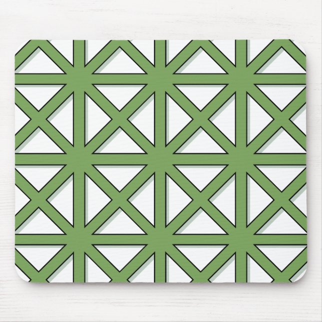 Green Triangles Pattern Mouse Pad (Front)