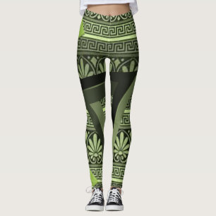 green triangular black womens leggings