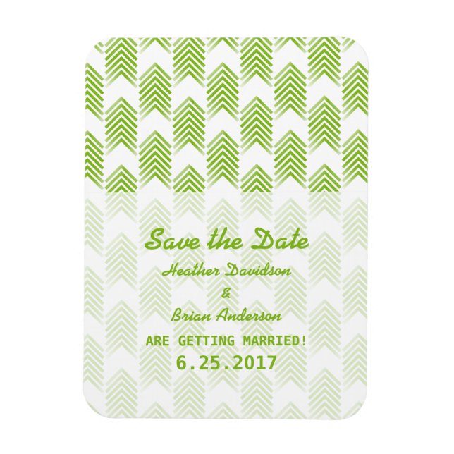 Green Tribal Arrows Save the Date Flexi Magnet (Vertical)