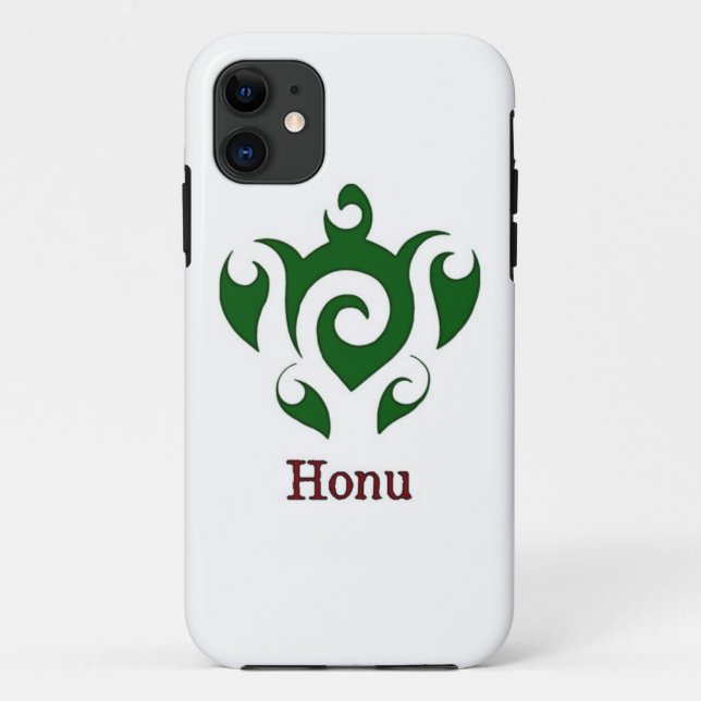 Green Tribal Hawaiian Sea Turtle Case-Mate iPhone  Case (Back)