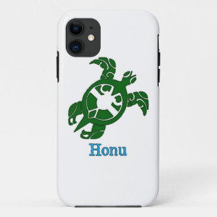 Green Tribal Honu Sea Turtle on White Case-Mate iP iPhone 11 Case