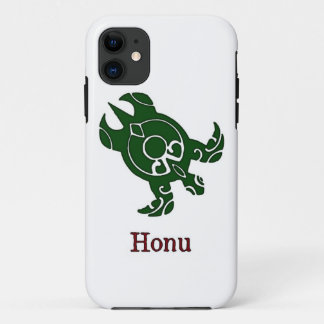 Green Tribal Sea Turtle on White Case-Mate iPhone 11 Case