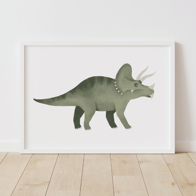 Green Triceratops Dinosaur Kids Room Poster (Creator Uploaded)