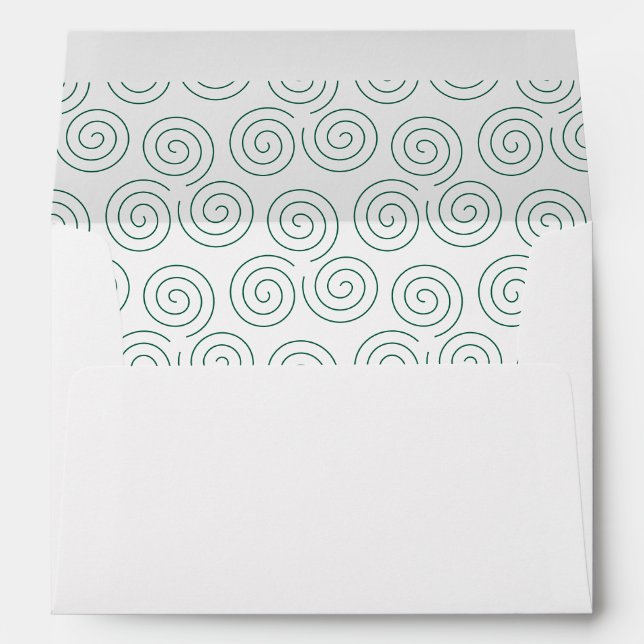 Green Triple Spiral Interior w/ Back Flap Address Envelope (Back (Bottom))