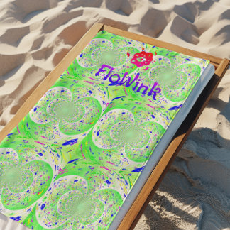 Green Trippy Funky Beach Towel