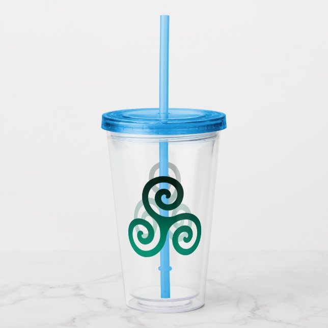 Green Triskele Acrylic Tumbler (Front)
