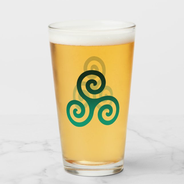 Green Triskele Glass (Front Filled)