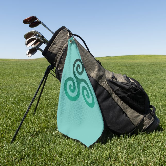 Green Triskele Mint Golf Towel (Green)