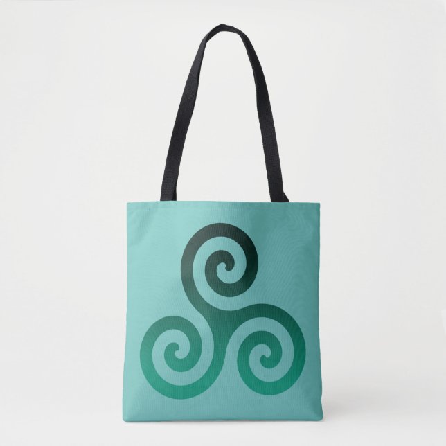 Green Triskele Mint Tote Bag (Front)