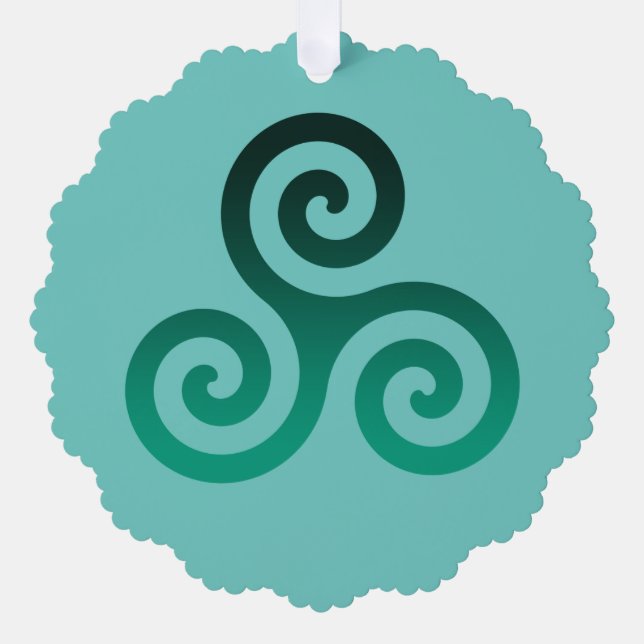 Green Triskele Mint Tree Decoration Card (Front)