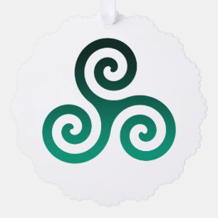 Green Triskele Tree Decoration Card