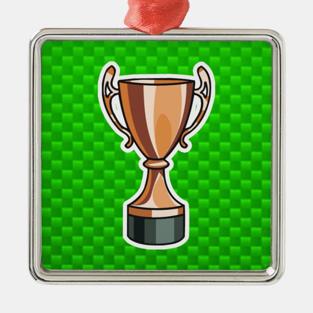 Green Trophy Metal Tree Decoration (Front)
