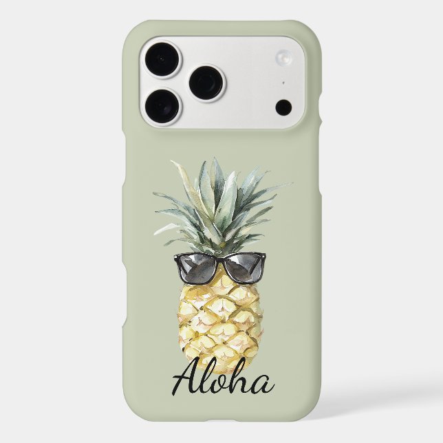 Green Tropical Aloha Pineapple with Sunglasses (Back)