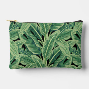 Green Tropical Banana Leaves Accessory Pouch