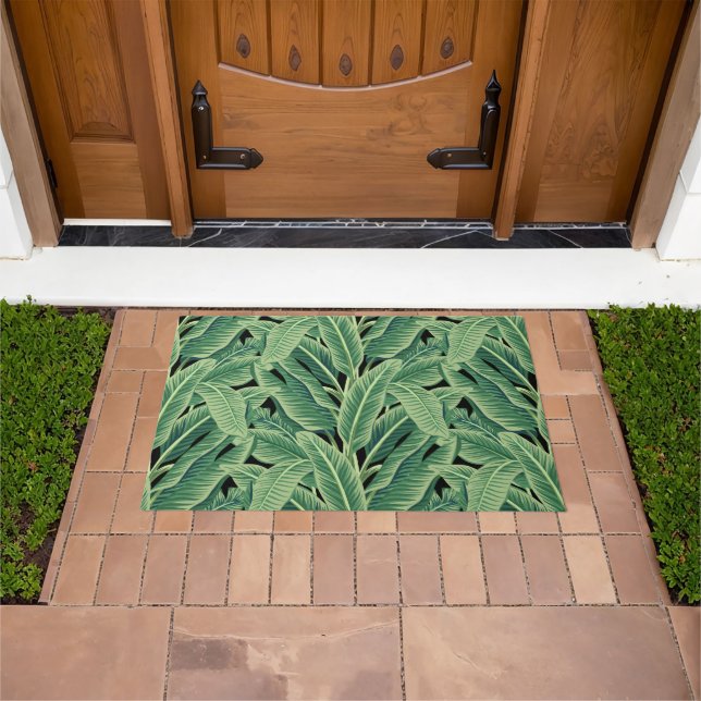 Green Tropical Banana Leaves Doormat (Outdoor)